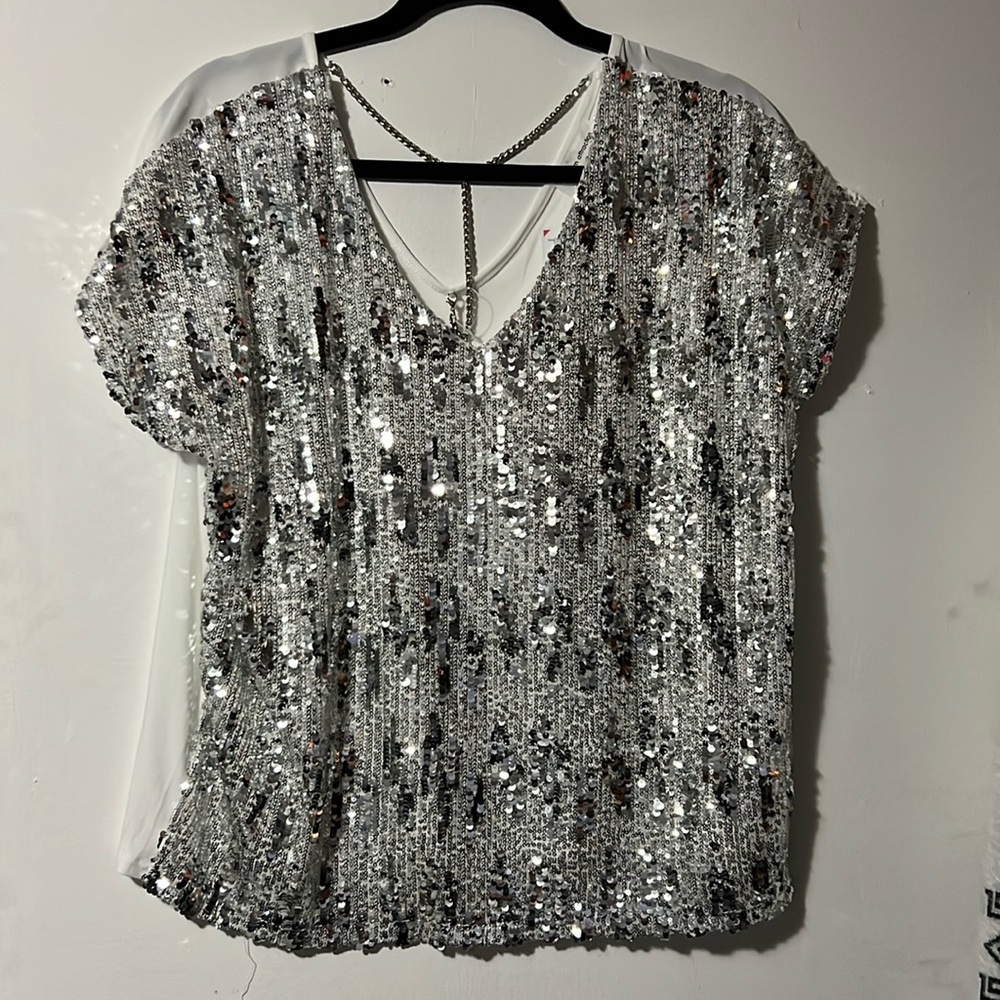 NWT modern attraction shiny shirt size L